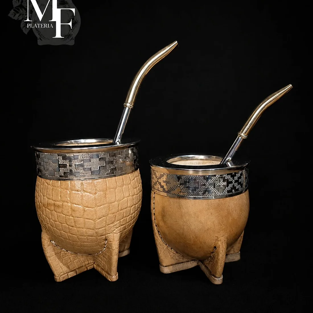 Mates imperiales de cuero color suela natural
