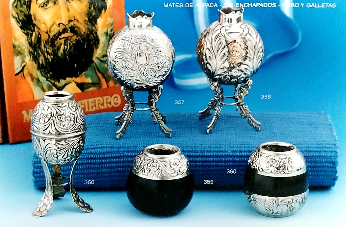 Mates poro y galletas de alpaca enchapados